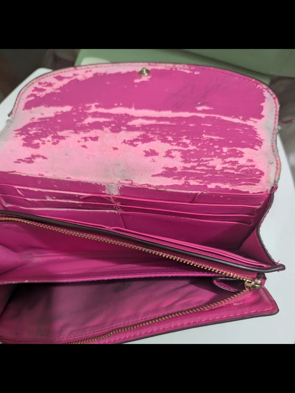 Coach Two-Tone Pink and Brown Leather Wallet